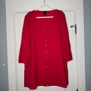EILEEN FISHER Tunic XL Coral Long Sleeve Thin